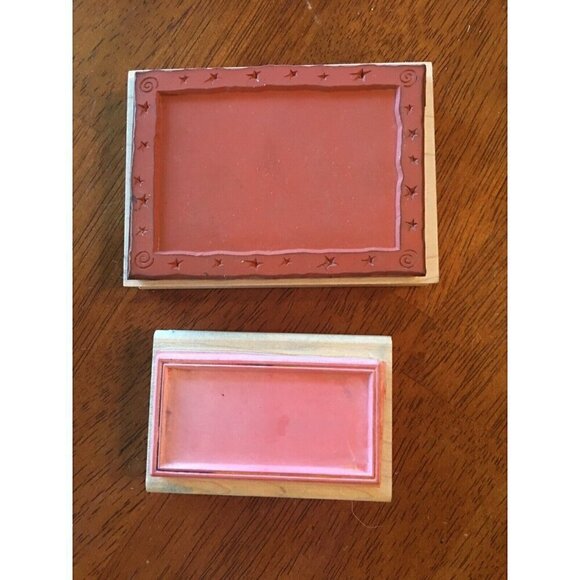 2 Frame Rubber Stamps. Hero Arts H1258 Swirls Stars. Scrapbooking Card Making - Picture 2 of 2